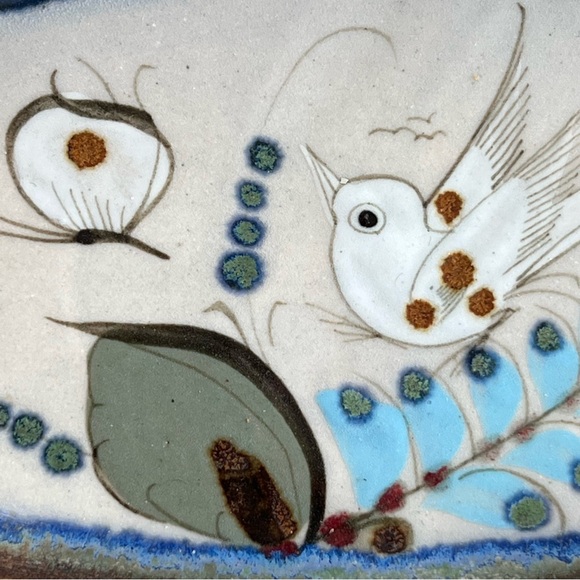 Ken Edwards Signed El Palomar Oval Serving Trinket Dish Tonala 9x4 1/2 Mexico - Picture 3 of 7